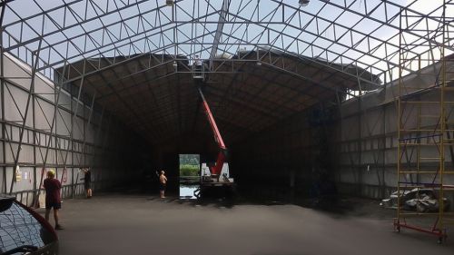 Замена тента складского ангара в Ленинградской области